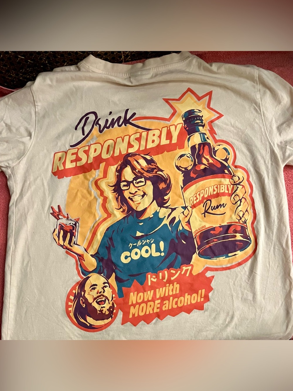 Lot of 4 T-shirts- 1 L limited edition Cool Shirtz Drink Responsibly T-shirt